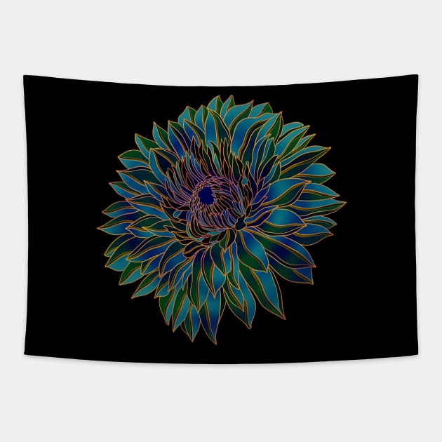 Colorful Chrysanthemum flower Tapestry by DaveDanchuk
