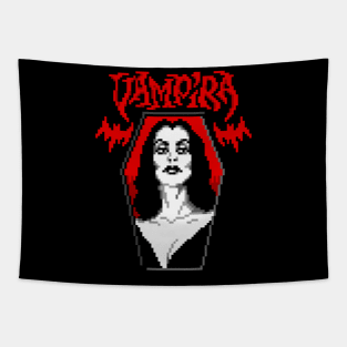 Vampire Queen Pixel Portrait Tapestry