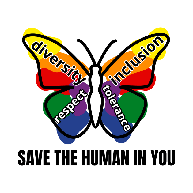 Pride colors butterfly - diversity, inclusion, respect, tolerance by Artpassion