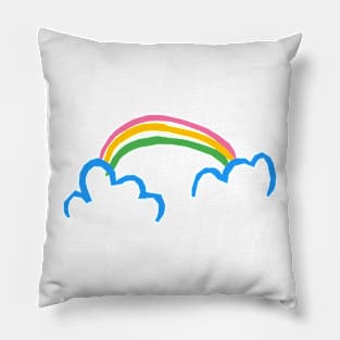 rainbow hands draw doodle art illustration Pillow