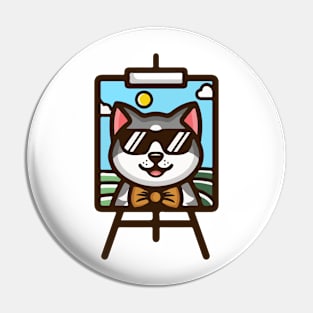 Cat art Pin