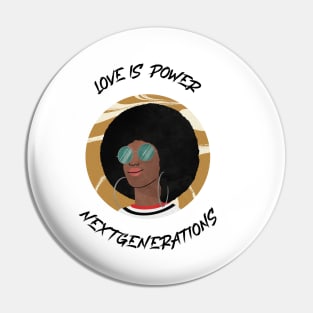 Love Black Coffee Afro Power Pin