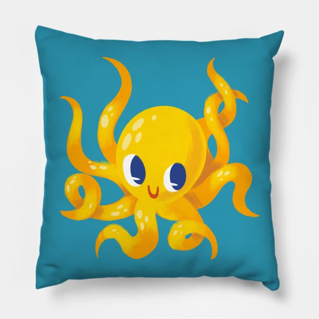 Octofriend Pillow by ginaromoart