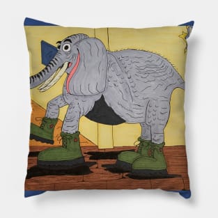 Elephant in Combat Boots Pillow