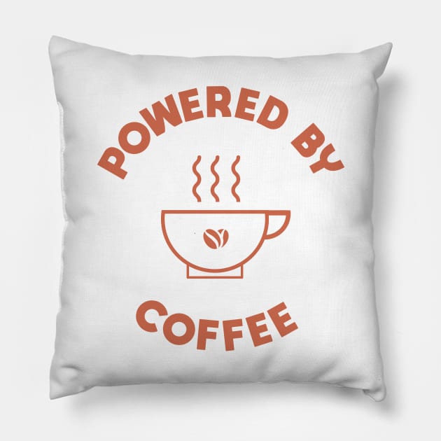 powered by coffee gift for coffee lovers Pillow by A Comic Wizard