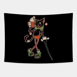 Drunk Halloween Cat Tapestry