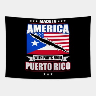 Made in American with Parts from Puerto Rico Tapestry