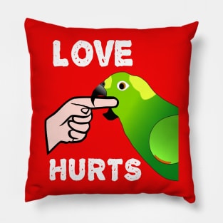 Love Hurts Yellow Naped Amazon Parrot Biting Pillow