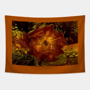 Terracotta Color Rose Tapestry