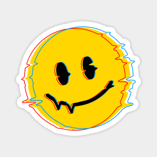 70s Smile Face Glitch Magnet