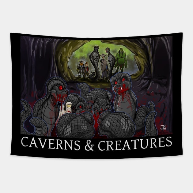 Caverns & Creatures: Naga Please Tapestry by robertbevan