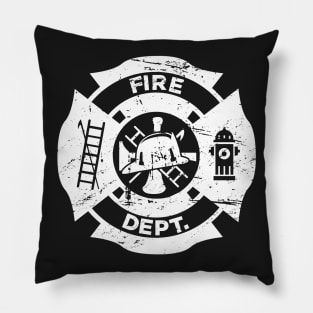 Distressed Firefighter Logo Pillow