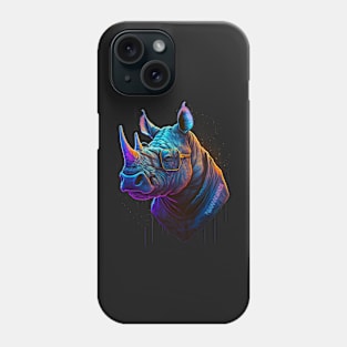 Retrowave Rhino Phone Case