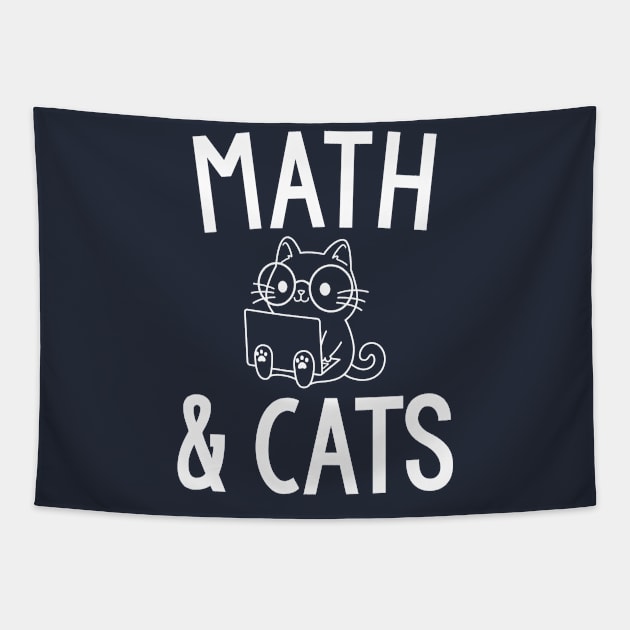 Funny Math Lover Gift Math Teacher Gift Cat Lover Gift Math and Cats Tapestry by kmcollectible