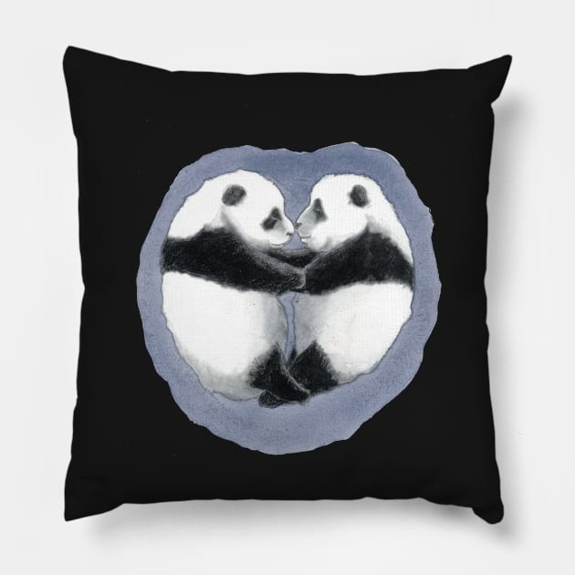 Panda Twins Forever Pillow by PandaChronicle