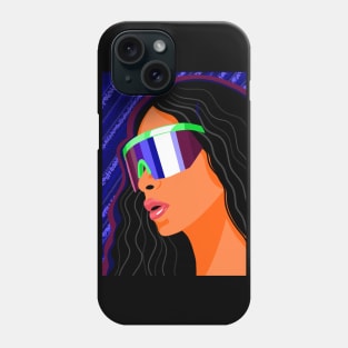 Beautiful brunette girl in sunglasses Phone Case