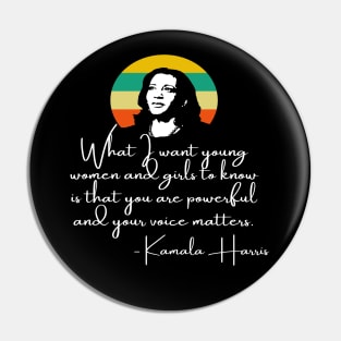 Your Voice Matters Madam VP Harris Retro Inauguration 2021 Pin