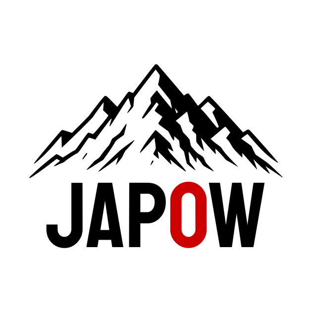 JAPOW Japan Powder Snow Snowboard Sticker - Black by PawaPotto