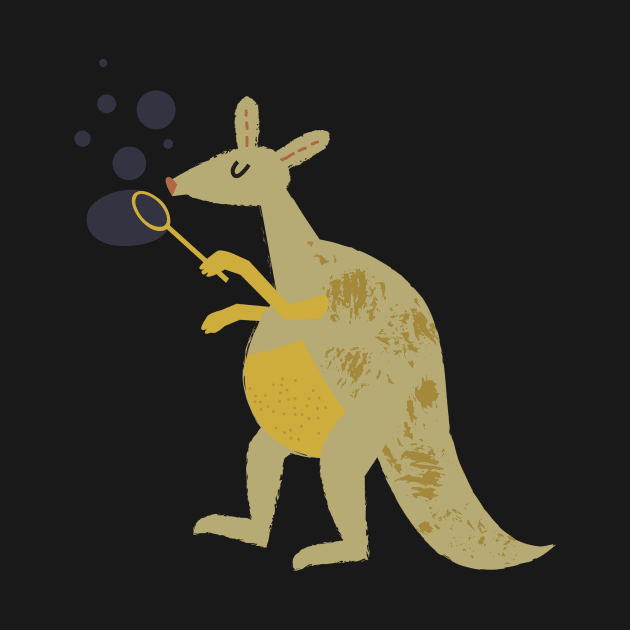 Kangaroo Playing Bubble by Wookssem