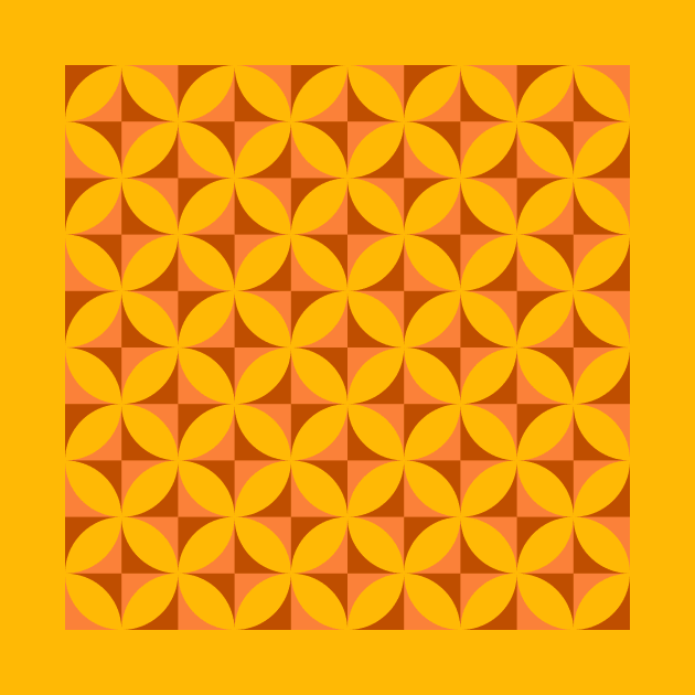 Retro orange yellow geometric pattern by Nice Surprise