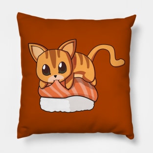 Orange Cat Salmon Sushi Pillow