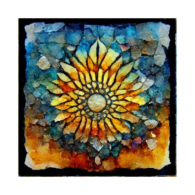 Sunflower Batik Pattern by Moon Art