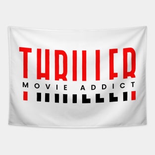 Thriller movie addict red and black typography design Tapestry