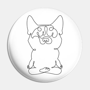 One Line Corgi Easy Pose Pin