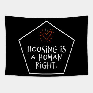 White text: Housing is a Human Right, Style A Tapestry