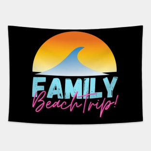 Family Beach Trip Tapestry