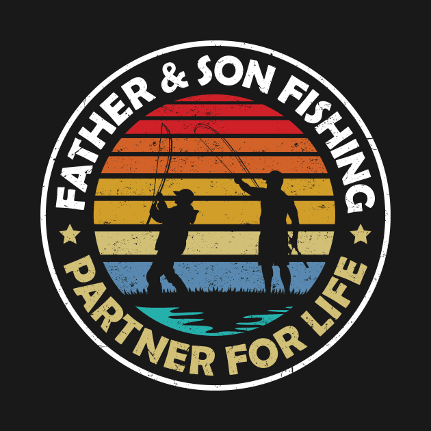 Father & Son Fishing Retro by nhatartist