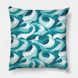 Ephemeral Crests: Hokusai Waves Reimagined Pillow