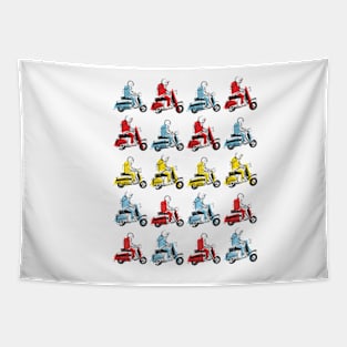 Retro Scooter, Classic Scooter, Scooterist, Scootering, Scooter Rider, Mod Art Tapestry