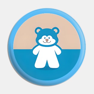 blue teddy bear Pin