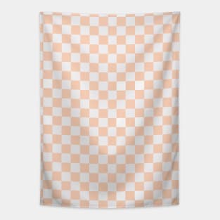 Peach Checkerboard pattern Tapestry