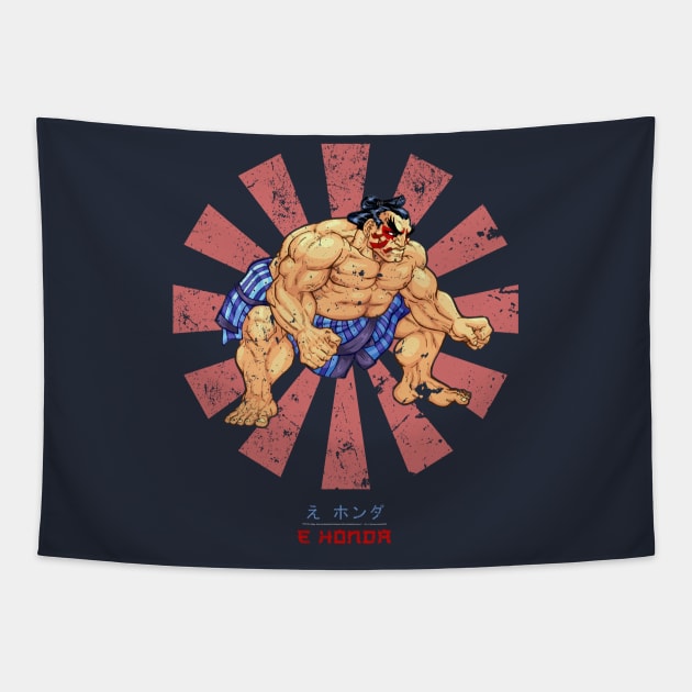 E Honda Retro Japanese Street Fighter Tapestry by Nova5