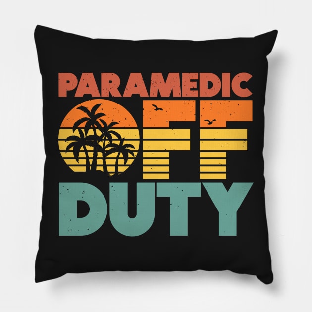 Paramedic Off Duty Funny Vacation Sunset Pillow by BraaiNinja