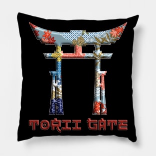 Distressed Torii Gate Rising Sun Japanese Gate 41 Pillow