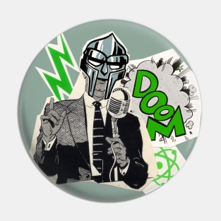 Retro Collage Doom Pin