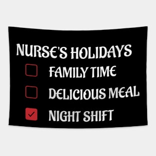 Nurse Christmas Night Shift Tapestry