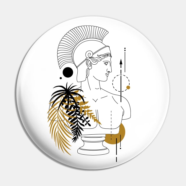 Ares (Mars). Creative Illustration In Geometric And Line Art Style Pin by SlothAstronaut