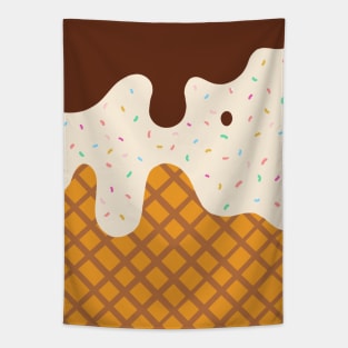 Chocolate Ice Cream Cute Kawaii Dessert Tapestry