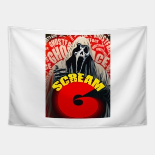 Scream VI (Scream 6) scary horror movie graphic design by ironpalette Tapestry