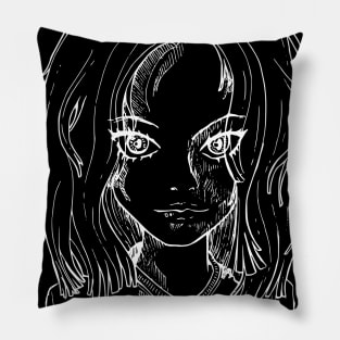 Portrait line art Pillow