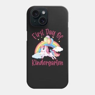 Cutesy Unicorn and Rainbow | First Day of Kindergarten Phone Case