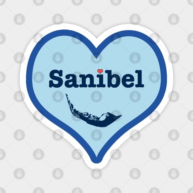 Sanibel Island Blue Heart Magnet by Trent Tides