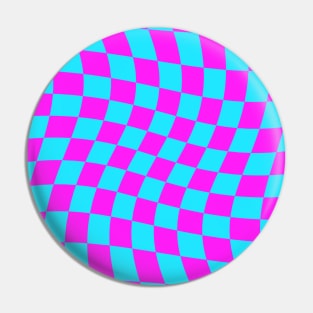 Twisted Checkered Square Pattern - Blue & Magenta Pin