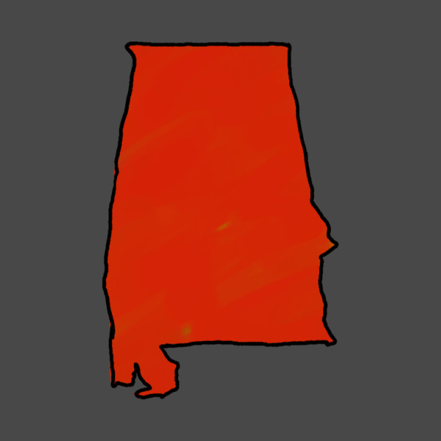 Alabama Red Outline Alabama T Shirt Teepublic 5973