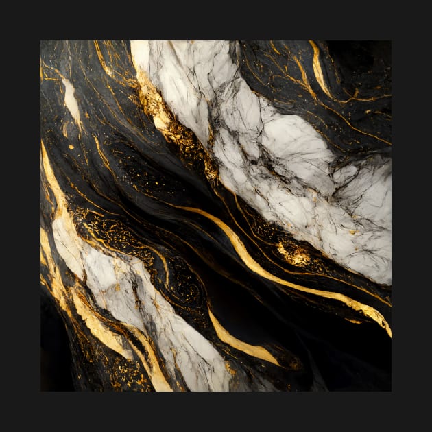 Black and Gold Marble by UniqueMe