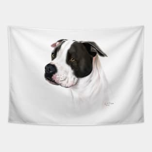 Pitbull Mix Drawing Tapestry